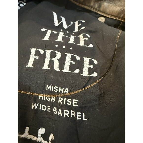 We The Free Misha Vegan Pants Size 28 — Brown Barrel Silhouette Vegan Leather - Picture 7 of 10